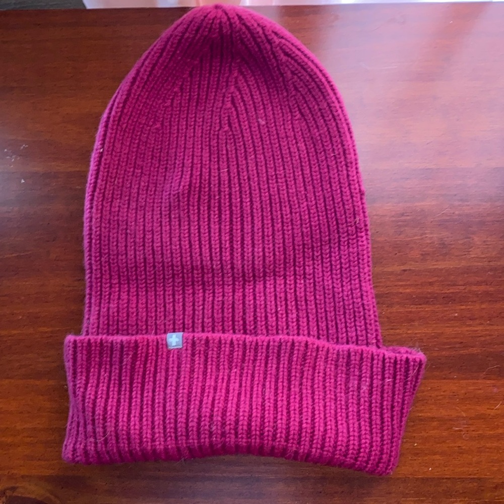 Figs Wine Merino Wool Slouchy Beanie Hat